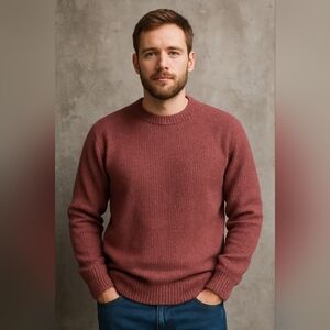 Lord Jeff 70's Pure Wool Vintage Cozy Knit Rust Red Sweater USA Made New